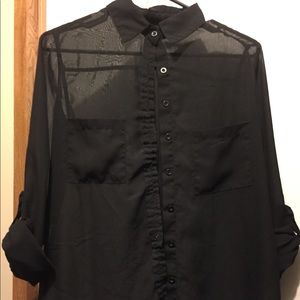 Black Sheer Top